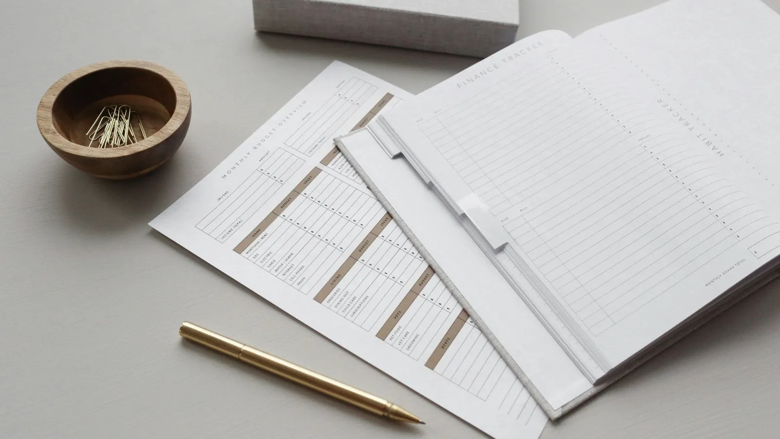 Financial reports and documents for monthly bookkeeping